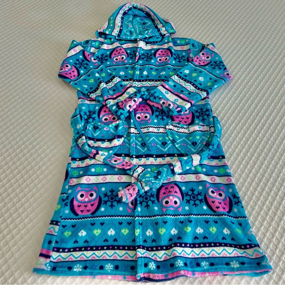 Komar Kids Blue and Pink Owl Pajama Robe